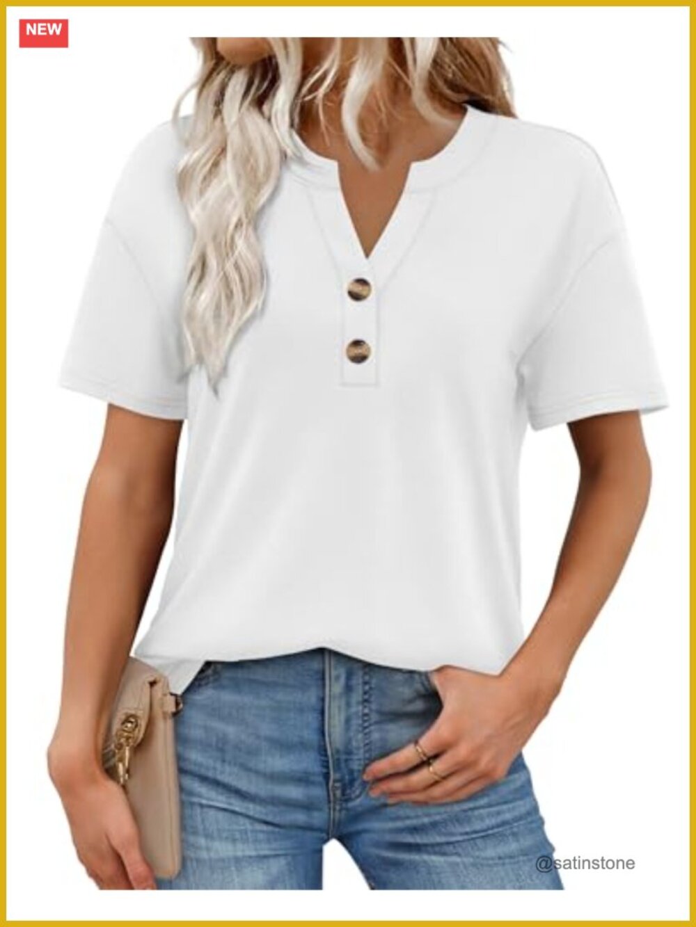 Womens V Neck Short Sleeve Blouse Tunic Loose Fit Casual Work Top